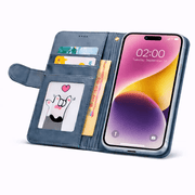 iPhone 15 Pro Flip Wallet Case Cowhide Dot Pattern – view 9