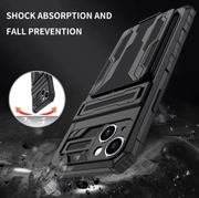 iPhone 15 Heavy Duty Shockproof Case With Card Holder & Kickstand (Black) – view 4