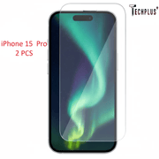 techplus iPhone 15 Pro Glass Screen Protector (2 pack) TechPlus iPhone 15 Pro Tempered Screen Protector 2 Pack