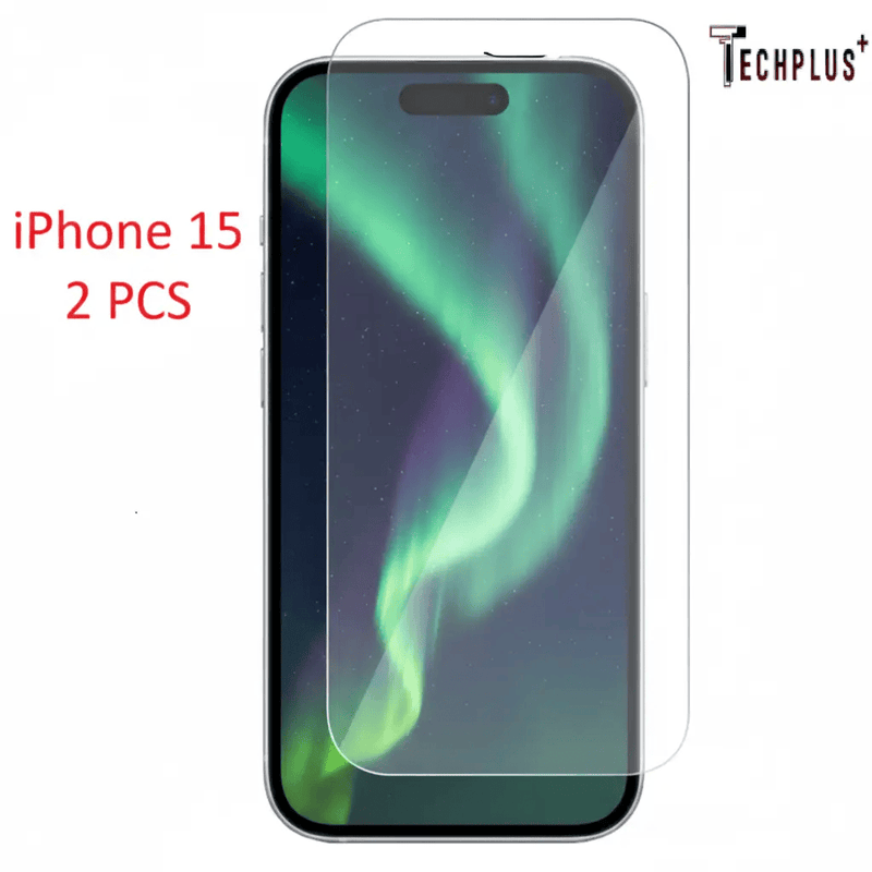 techplus iPhone 15 Glass Screen Protector (2 pack) IPhone 15 Tempered Glass Screen Protector 9H 2 Pack