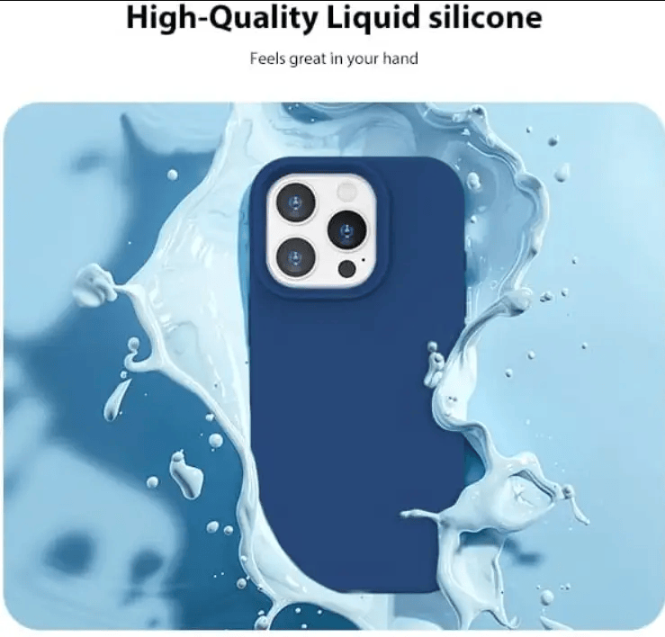 iPhone 16 Pro Max Silicone Case – Soft Protective Cover (Black, Blue, Red) – view 7