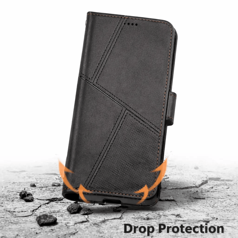 iPhone 14 Plus Flip Wallet Case Cowhide Dot Pattern – view 8