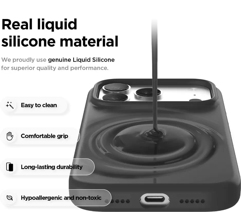 iPhone 17 Pro Black Silicone Case – Soft Protective Cover – view 4