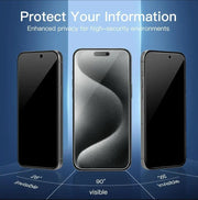 techplus iPhone 16 Plus Privacy Tempered Glass Screen Protector 2 Pack 9H HD Anti Spy iPhone 16 Plus Privacy Tempered Glass Screen Protector