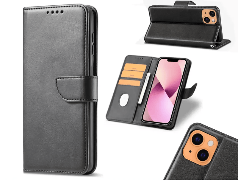 techplus iPhone 15 Wallet Case – Slim Leather Flip Cover IPhone 15 Slim Leather Wallet Case With Card Slots