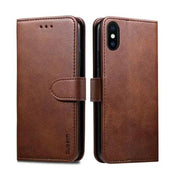 Synthetic Leather Flip Case for iPhone XR (Brown) – view 1