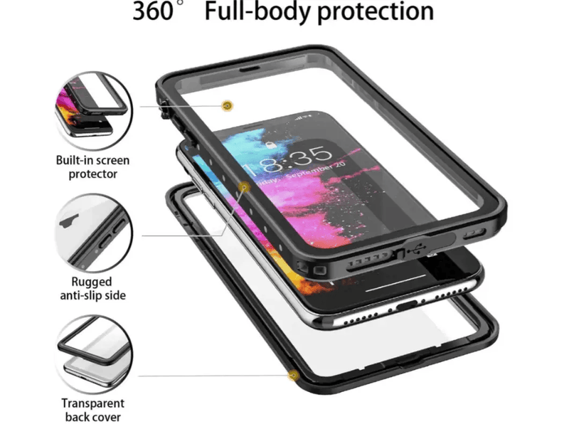techplus iPhone XS Max Waterproof Case Redpepper Full Protective Cover TechPlus Redpepper Waterproof Case for iPhone XS Max