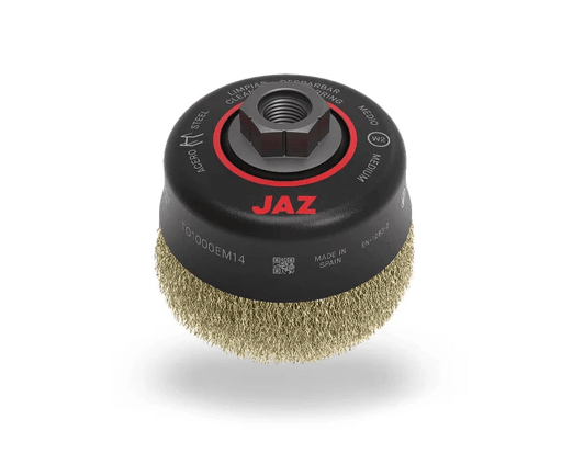Jaz Cup Brush Crimped Brass 125mm M14x2 For Large Surface Prep And Rust And Paint Removal Professionals