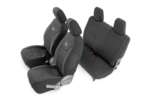 Rough Country Neoprene Seat Covers for Jeep Wrangler JK 2007 2010 Front and Rear