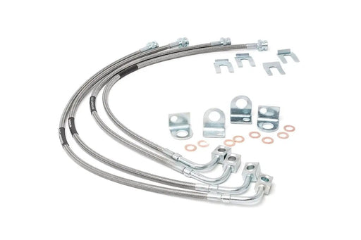 Magwarehouse.com Brake Lines Brake Lines Jeep Wrangler JK (07-18) Braided Stainless Brake Line Kit For Jeep Wrangler JK