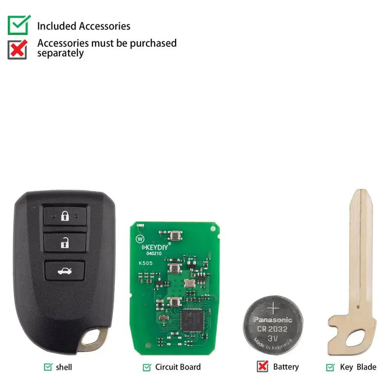 Habicare TB62-3 Universal 3-Button Smart Remote Key for Car Key Programming TB62-3 Universal 3-Button Smart Remote Key for Car Key Programming