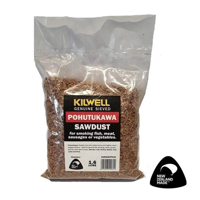 Kilwell Pohutukawa Sawdust 1.6L for Smoking Fish and White Meats NZ Made Smoke Enhancer Home Cooks