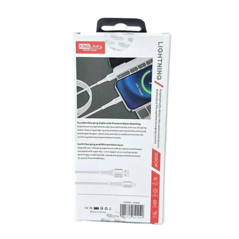 9eight5 Accessories Kinglink 2m USB-A to Lightning Cable KL02L Kinglink 2m USB-A to Lightning Cable KL02L