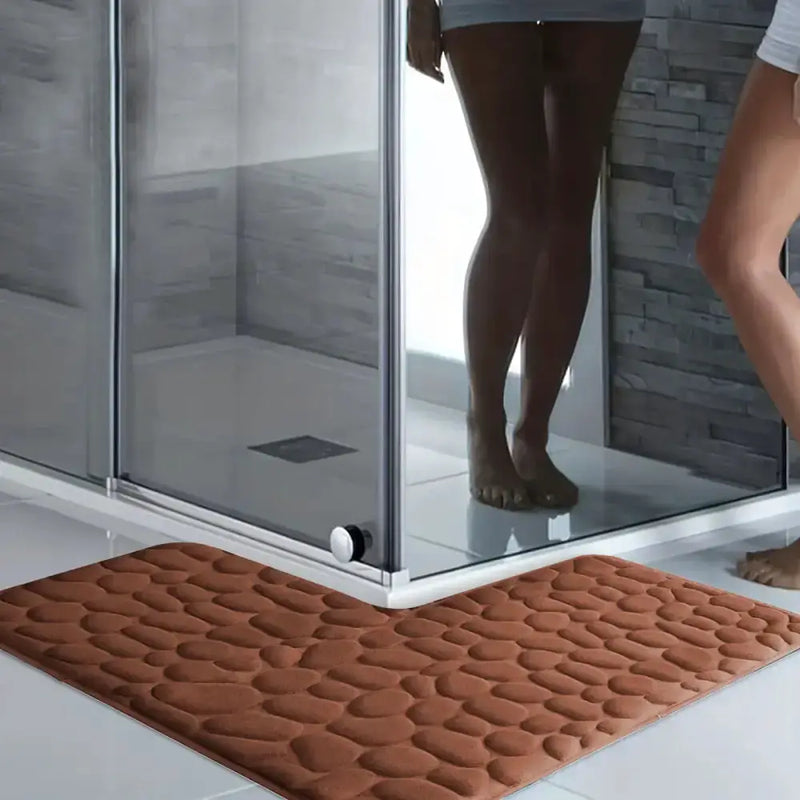 L-Shaped Embossed Bathroom Mat – Thick, Absorbent, Non-Slip (5 colours available) – view 4
