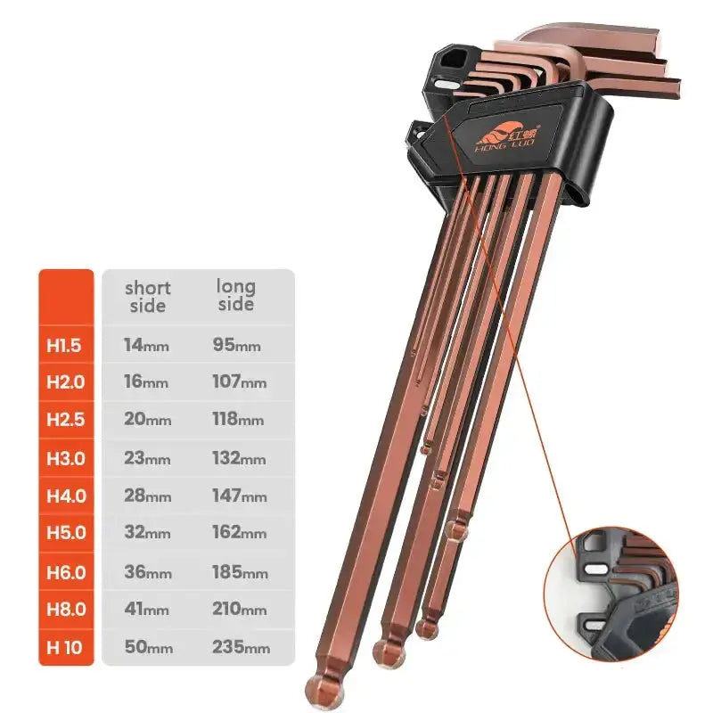 Habicare HBC L-Type Hex Wrench Set (9Pcs) (7 types available) L-Type Hex Wrench Set (9Pcs) (7 types available)