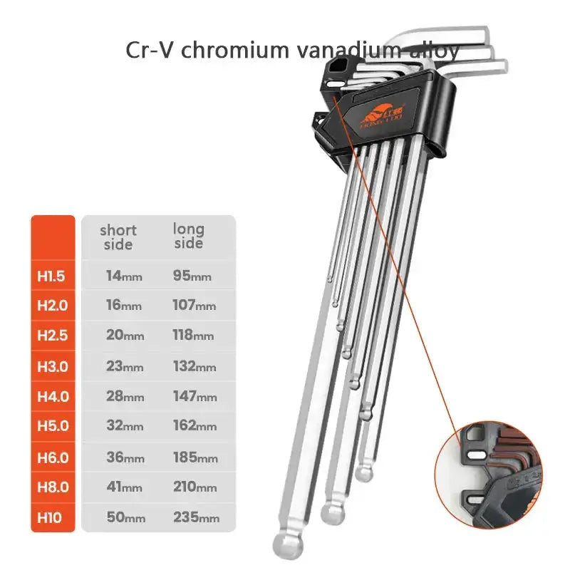 Habicare HBC L-Type Hex Wrench Set (9Pcs) (7 types available) L-Type Hex Wrench Set (9Pcs) (7 types available)