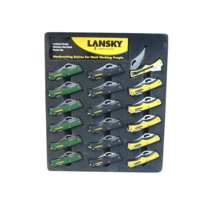 Lansky Pocket Knives Lockback Stainless Blade 18pc Display Set For Everyday Carry