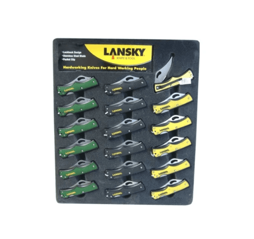 Lansky Pocket Knives Lockback Stainless Blade 18pc Display Set For Everyday Carry