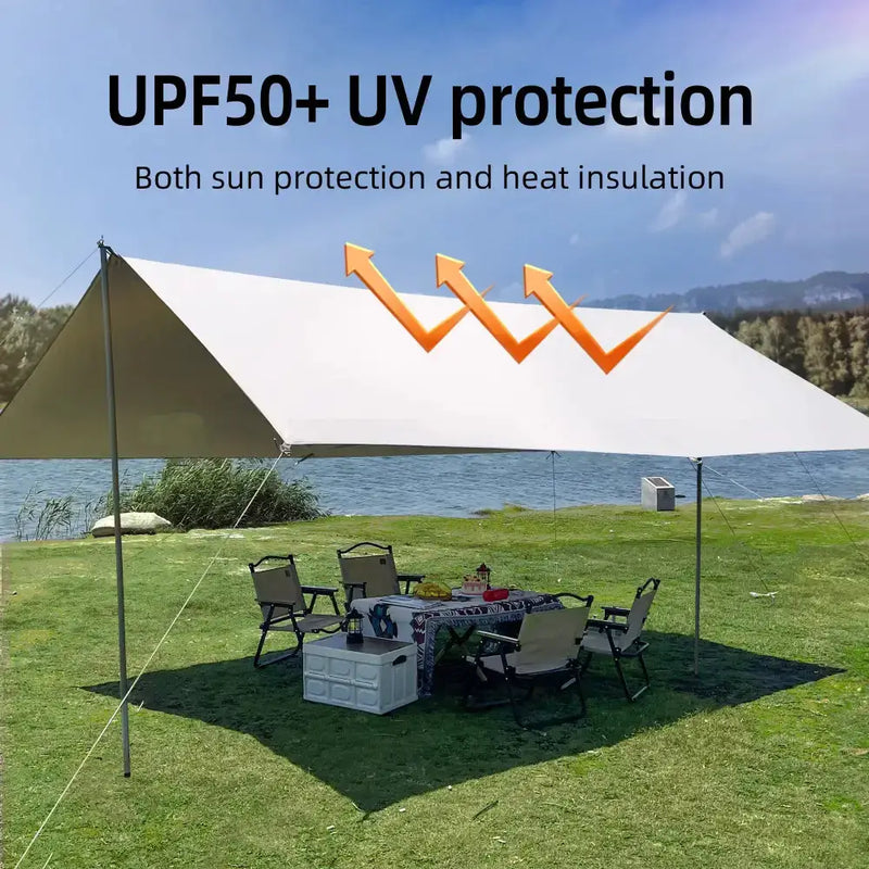 Large Portable Sunshade Tarp with Poles (2 sizes available) – view 2