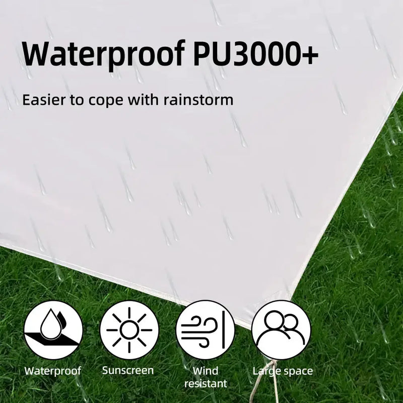 Large Portable Sunshade Tarp with Poles (2 sizes available) – view 6