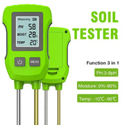 LCD 3/5-in-1 Handheld Soil Tester for pH, Moisture & Light (different colours & sets available) – view 10