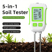 LCD 3/5-in-1 Handheld Soil Tester for pH, Moisture & Light (different colours & sets available) – view 22