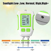 LCD 3/5-in-1 Handheld Soil Tester for pH, Moisture & Light (different colours & sets available) – view 5