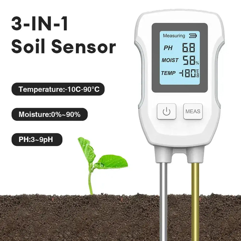 LCD 3/5-in-1 Handheld Soil Tester for pH, Moisture & Light (different colours & sets available) – view 19