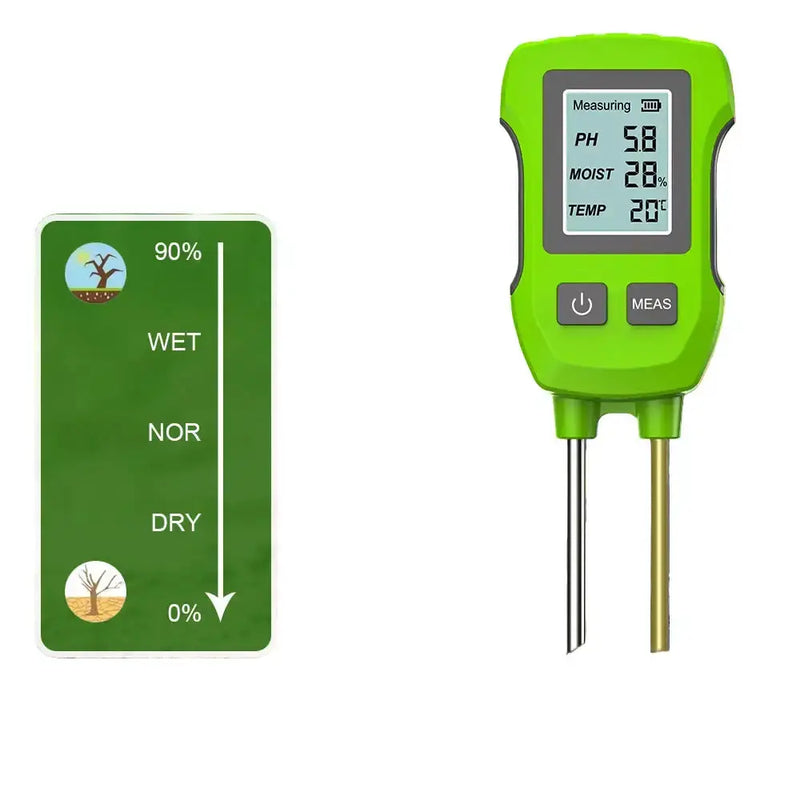 LCD 3/5-in-1 Handheld Soil Tester for pH, Moisture & Light (different colours & sets available) – view 13