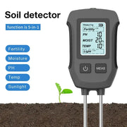 LCD 3/5-in-1 Handheld Soil Tester for pH, Moisture & Light (different colours & sets available) – view 21