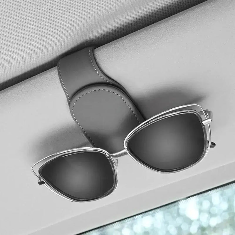 Habicare HBC Leather Car Sunglasses & Card Holder Clip Leather Car Sunglasses & Card Holder Clip