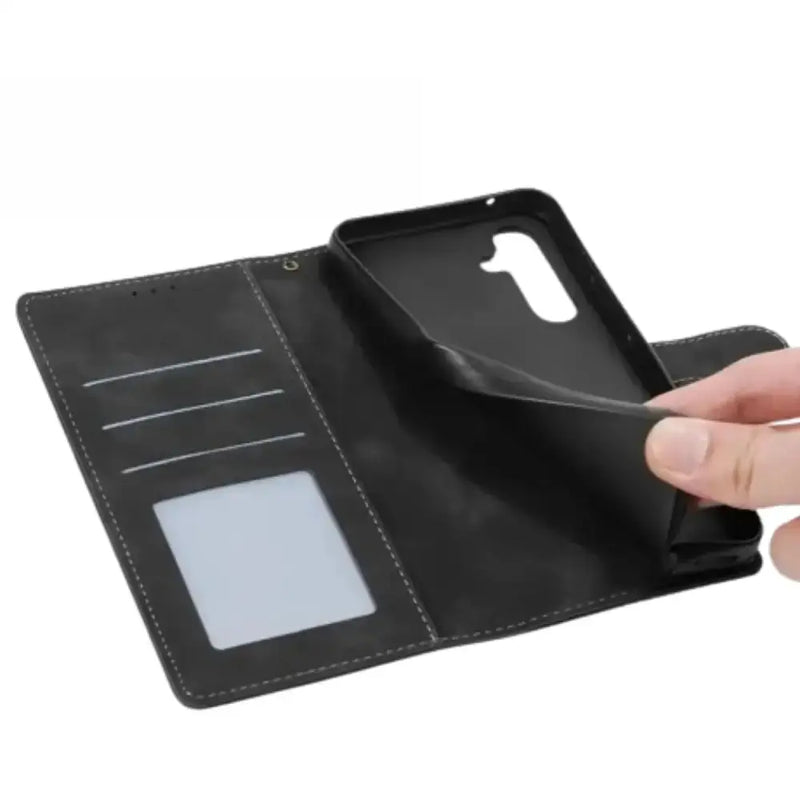 Leather Wallet Flip Case for Samsung Note & S Series (Black) – view 3