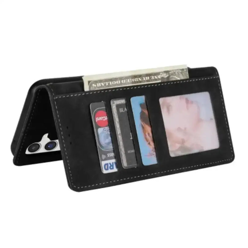 Leather Wallet Flip Case for Samsung Note & S Series (Black) – view 4