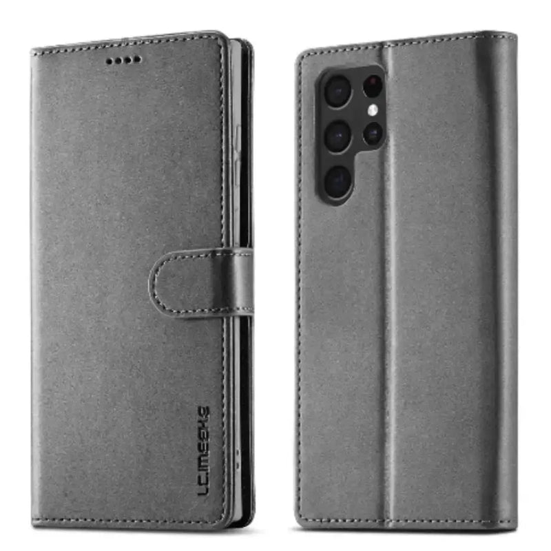 Leather Wallet Flip Case for Samsung Galaxy Series (Gray) – view 3