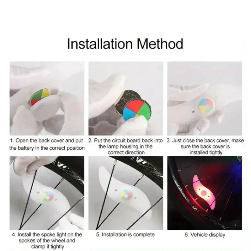 Habicare Colorful Waterproof LED Bicycle Spoke Lights Colorful Waterproof LED Bicycle Spoke Lights