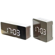 LED Mirror Alarm Clock with Temperature & Smart Night Light (available in 2 shapes) – view 1