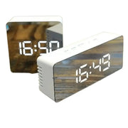 LED Mirror Alarm Clock with Temperature & Smart Night Light (available in 2 shapes) – view 4