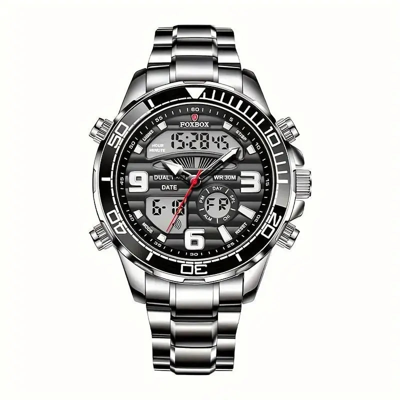LIGE Men's Dual Display Watch – Stainless Steel Quartz (6 models available) – view 8
