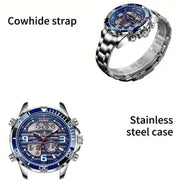 LIGE Men's Dual Display Watch – Stainless Steel Quartz (6 models available) – view 9