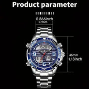 LIGE Men's Dual Display Watch – Stainless Steel Quartz (6 models available) – view 3