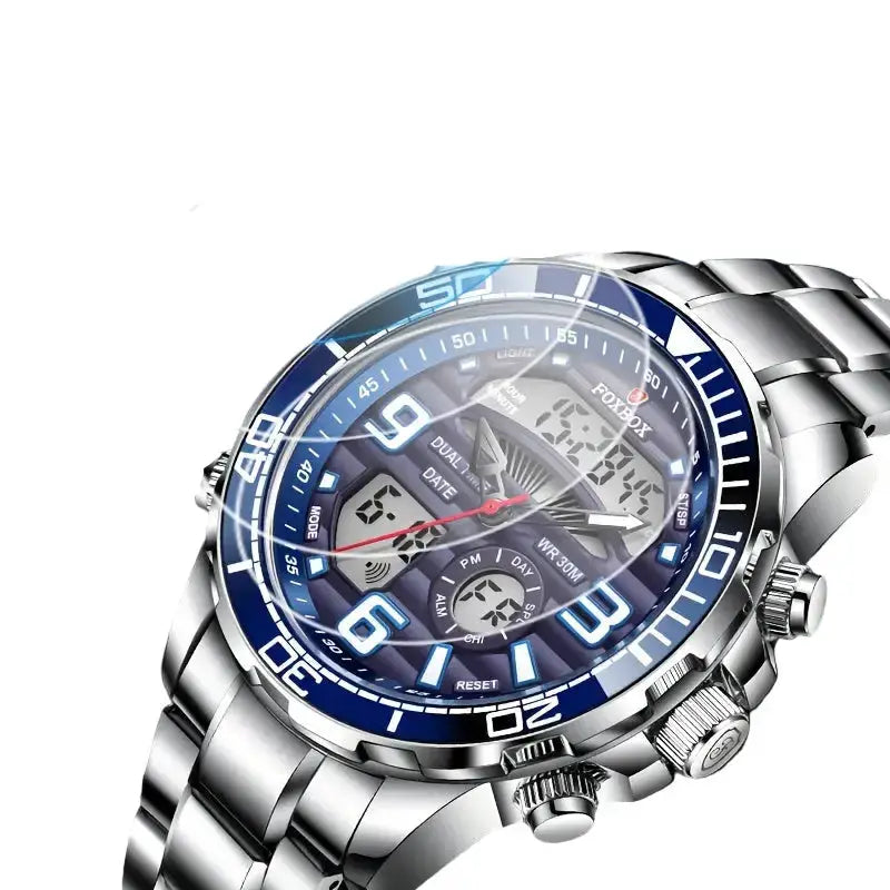 LIGE Men's Dual Display Watch – Stainless Steel Quartz (6 models available) – view 6