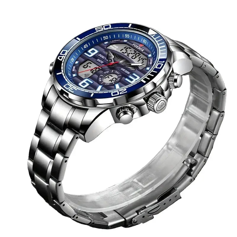 LIGE Men's Dual Display Watch – Stainless Steel Quartz (6 models available) – view 5