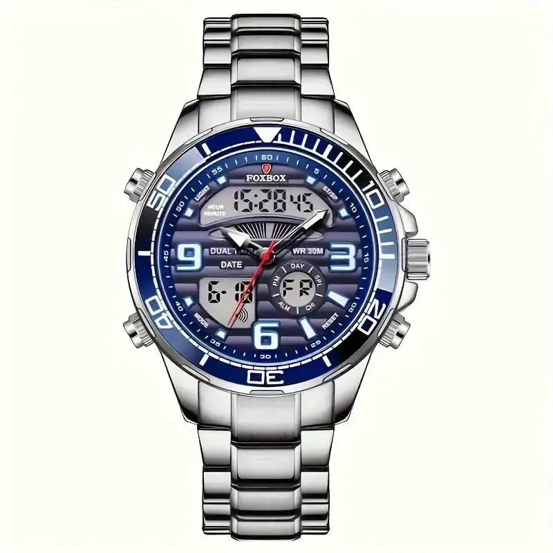 LIGE Men's Dual Display Watch – Stainless Steel Quartz (6 models available) – view 1
