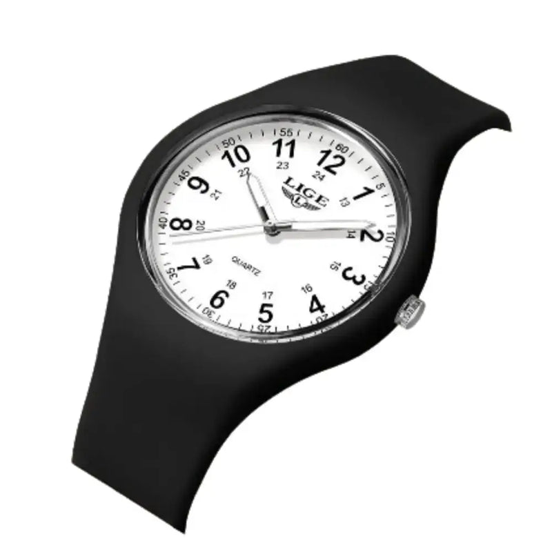 LIGE Minimalist Silicone Quartz Watch – Unisex Design (Available in Multiple Colour Combinations) – view 1