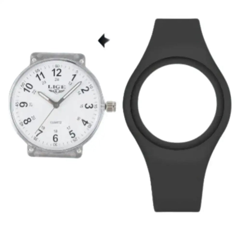 LIGE Minimalist Silicone Quartz Watch – Unisex Design (Available in Multiple Colour Combinations) – view 5