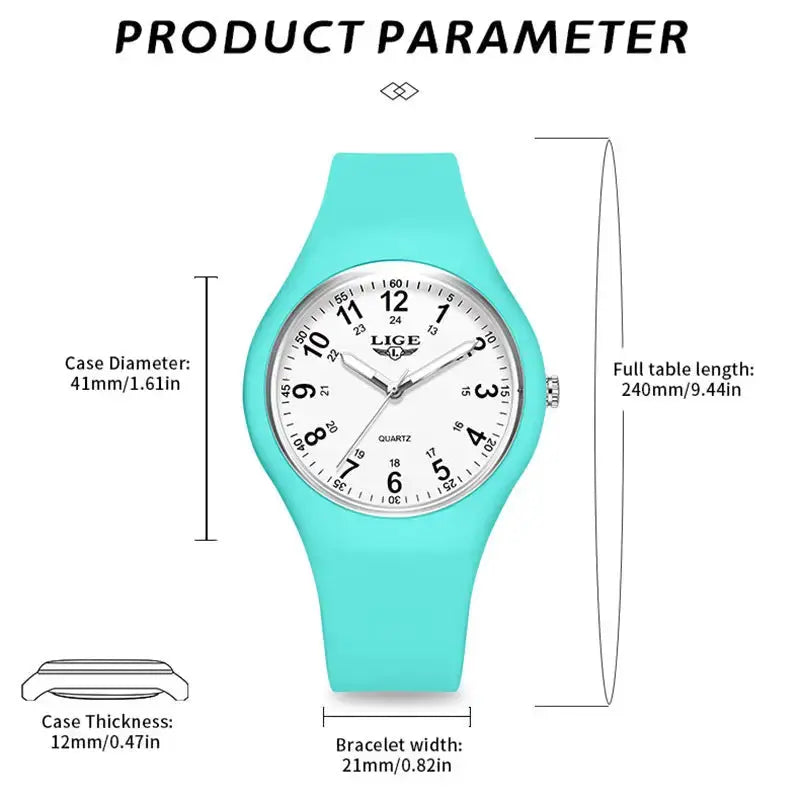 LIGE Minimalist Silicone Quartz Watch – Unisex Design (Available in Multiple Colour Combinations) – view 3
