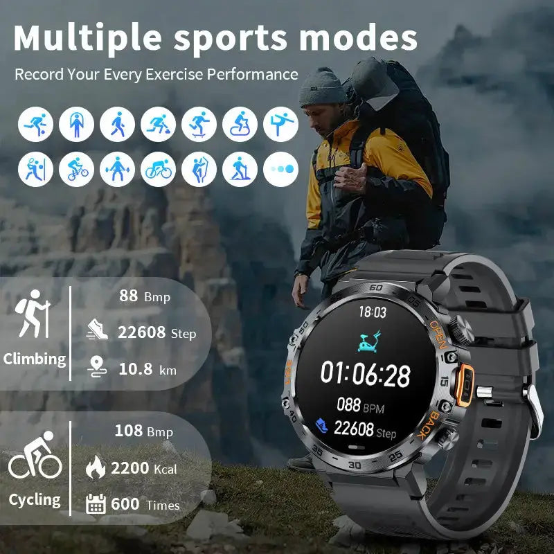 LIGE Outdoor Smartwatch – HD Screen, LED Flashlight, 290mAh Battery (6 types available) – view 4