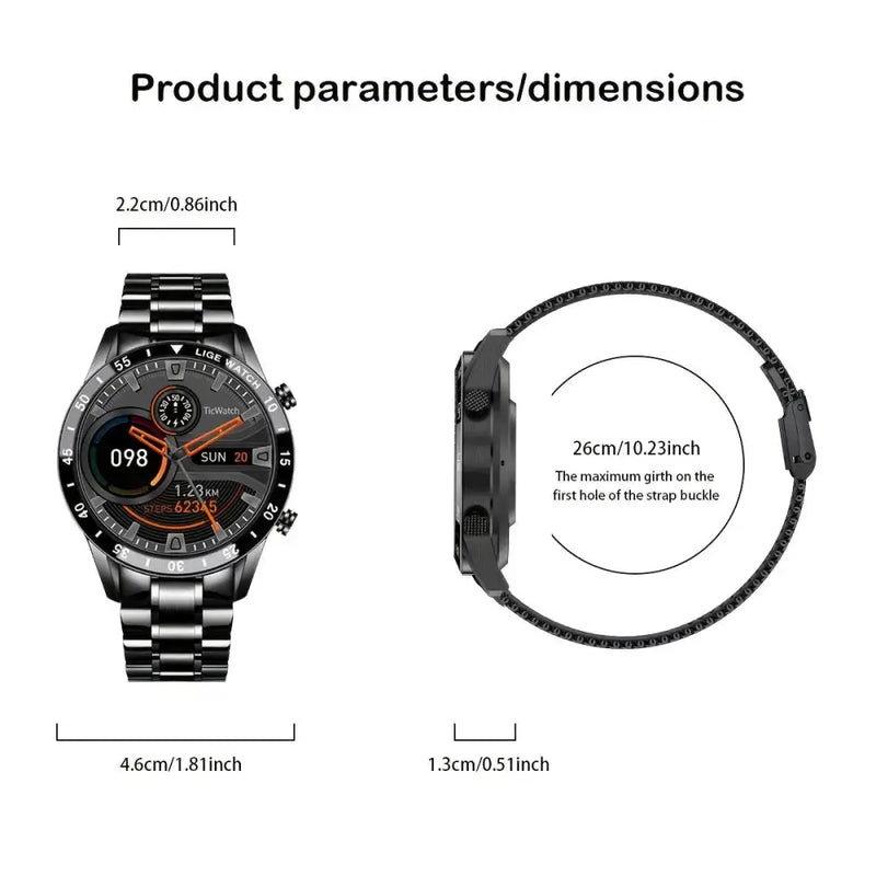 LIGE Smartwatch – Full Touchscreen with Call Management (4 types available) – view 3