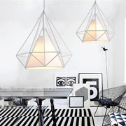 38CM Pendant Hanging Light Lampshade Metal Diamond White – view 2