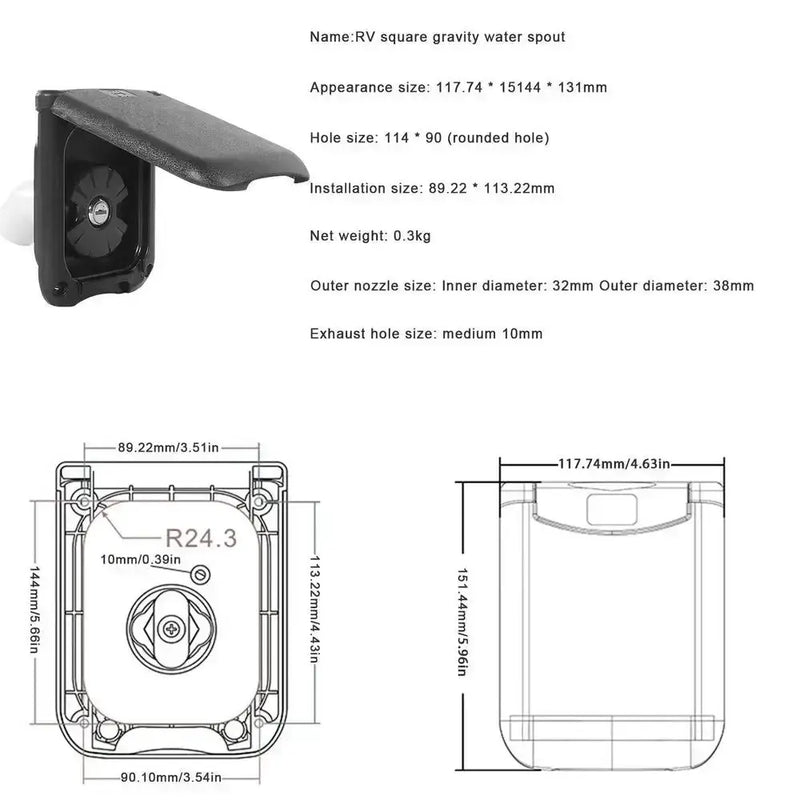 Habicare SS Lockable RV / Caravan Gravity Water Inlet Lockable RV / Caravan Gravity Water Inlet